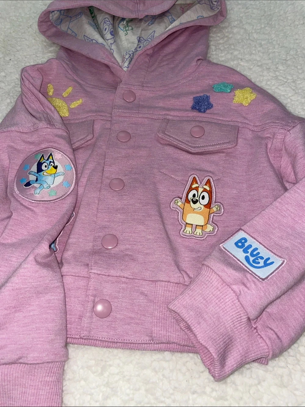 Little Sleepies Pink Bluey Trucker Jacket
